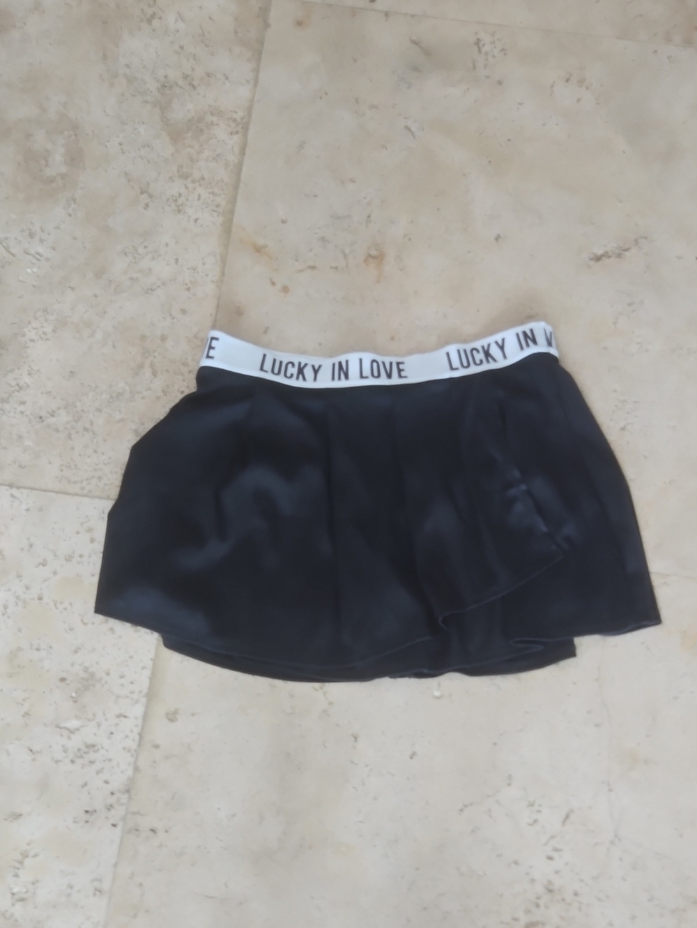 Lucky In Love Black Women's Skirt with Branded Elastic Waistband